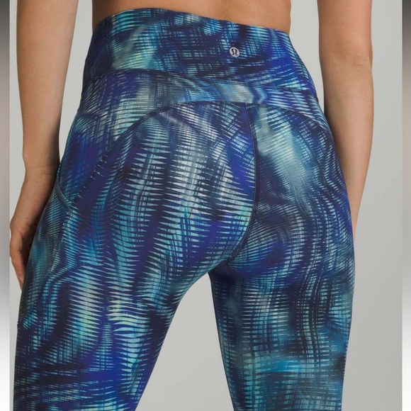 Lululemon Invigorate High-Rise Tight 25" *Foil Shapeshifter Flux Blue Size 0 - Picture 2 of 8
